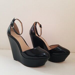 ZARA Black Vamp Shoe Wedge Heel Platform
